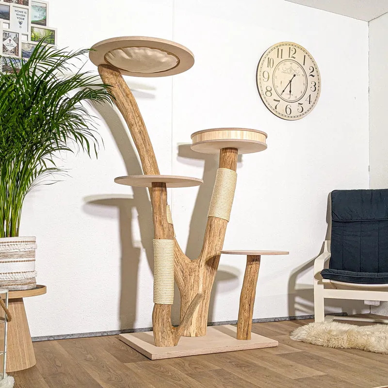 Naturkratzbaum 4303 Kratzbaum Natur Holz Design 165 cm hoch Katzenbaum