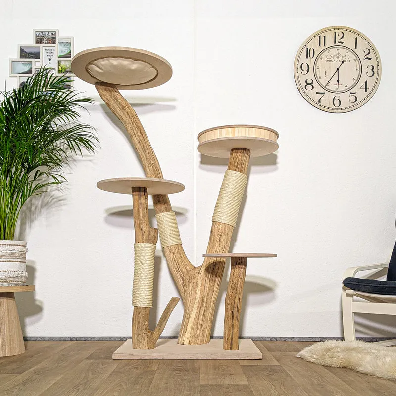 Naturkratzbaum 4303 Kratzbaum Natur Holz Design 165 cm hoch Katzenbaum