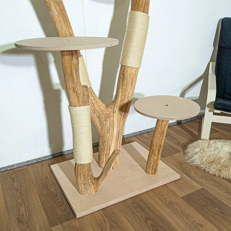 Naturkratzbaum 4303 Kratzbaum Natur Holz Design 165 cm hoch Katzenbaum