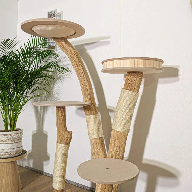 Naturkratzbaum 4303 Kratzbaum Natur Holz Design 165 cm hoch Katzenbaum