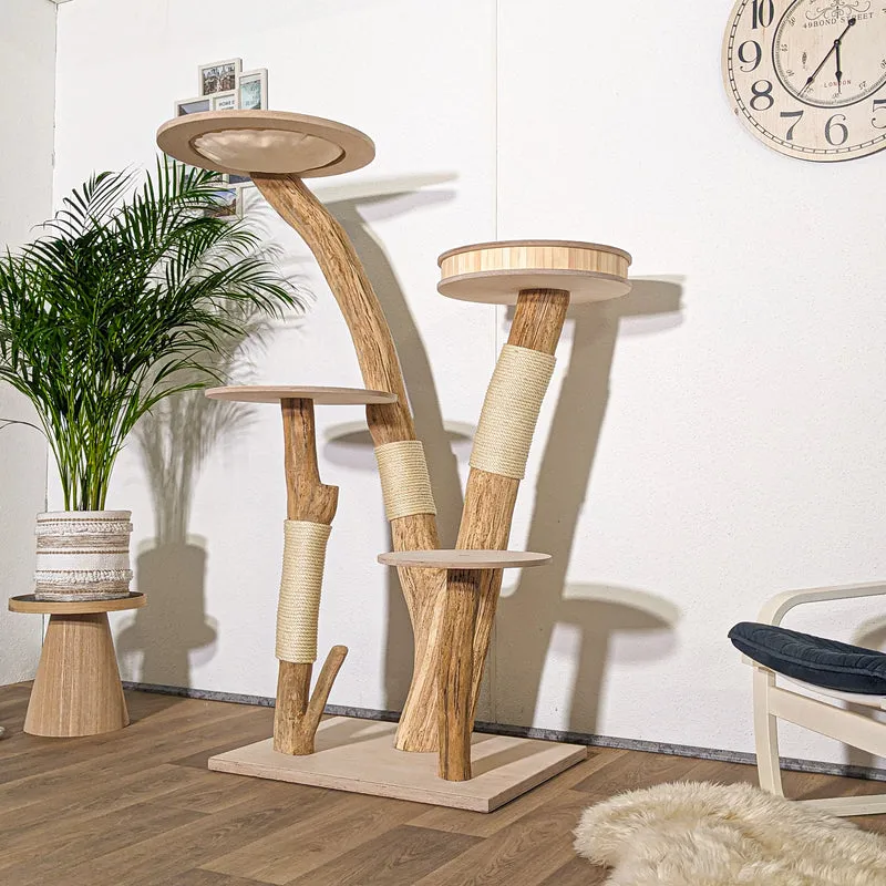 Naturkratzbaum 4303 Kratzbaum Natur Holz Design 165 cm hoch Katzenbaum