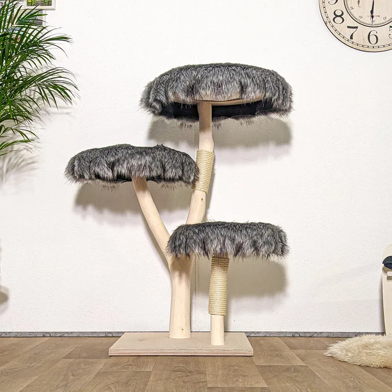 Naturkratzbaum 4302 Kratzbaum Natur Holz Design 122 cm hoch Katzenbaum