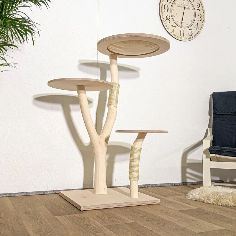 Naturkratzbaum 4302 Kratzbaum Natur Holz Design 122 cm hoch Katzenbaum