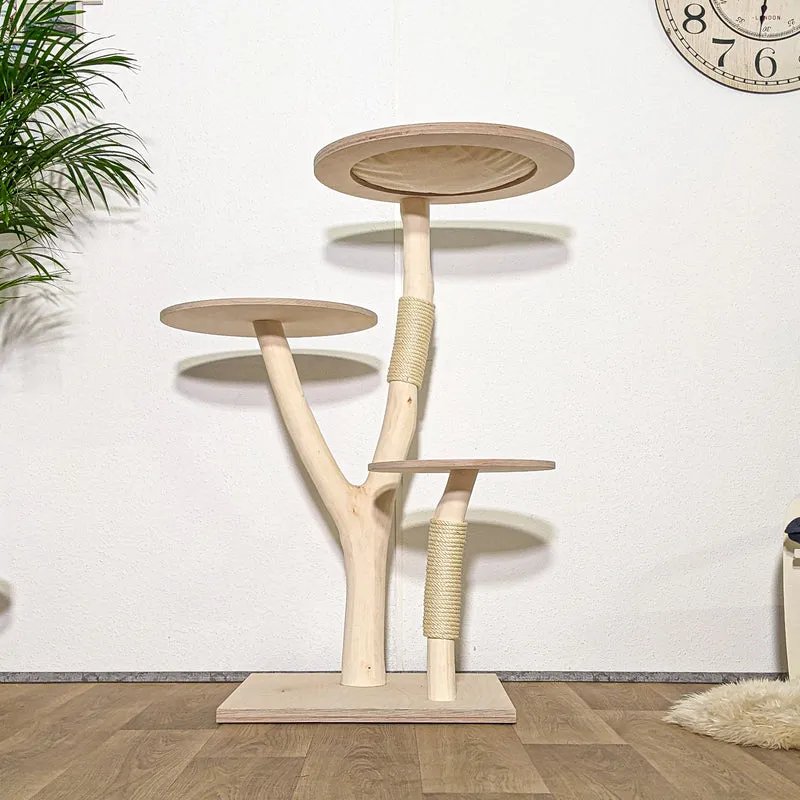 Naturkratzbaum 4302 Kratzbaum Natur Holz Design 122 cm hoch Katzenbaum