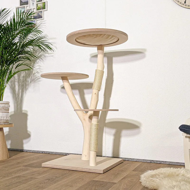 Naturkratzbaum 4302 Kratzbaum Natur Holz Design 122 cm hoch Katzenbaum