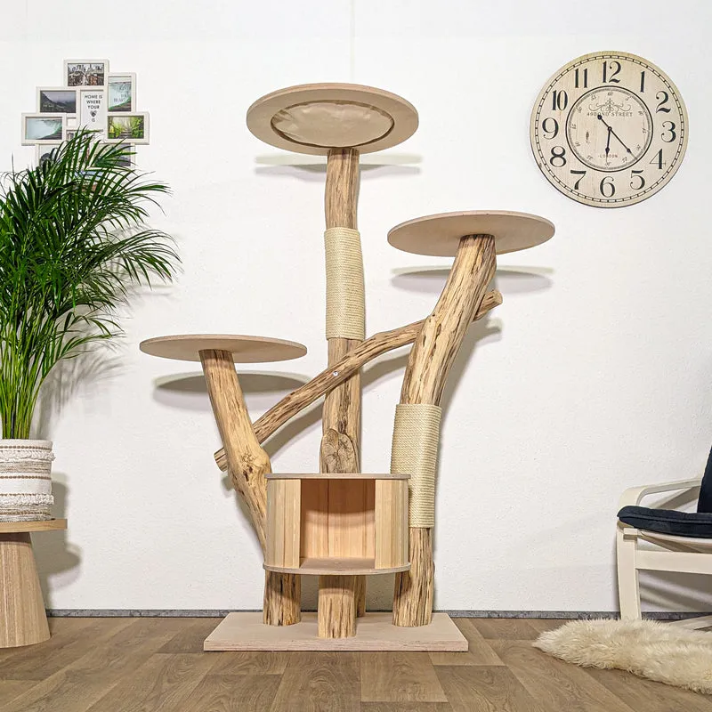 Naturkratzbaum 4300 Kratzbaum Natur Holz Design 172 cm hoch Katzenbaum