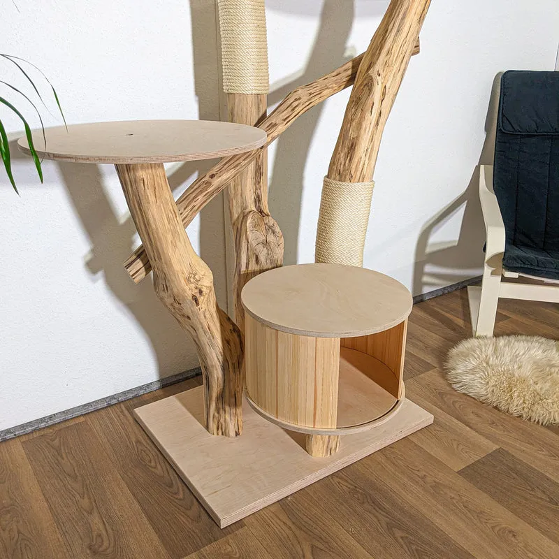 Naturkratzbaum 4300 Kratzbaum Natur Holz Design 172 cm hoch Katzenbaum