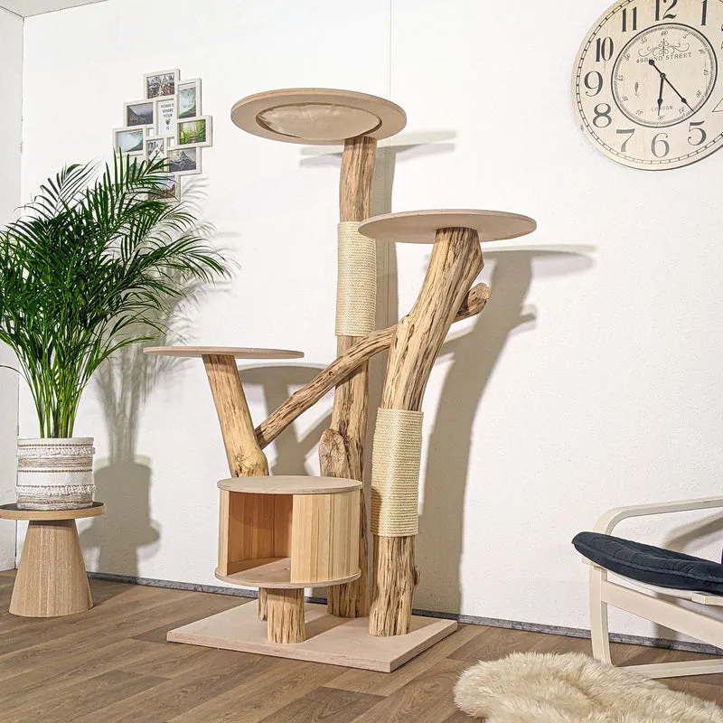 Naturkratzbaum 4300 Kratzbaum Natur Holz Design 172 cm hoch Katzenbaum