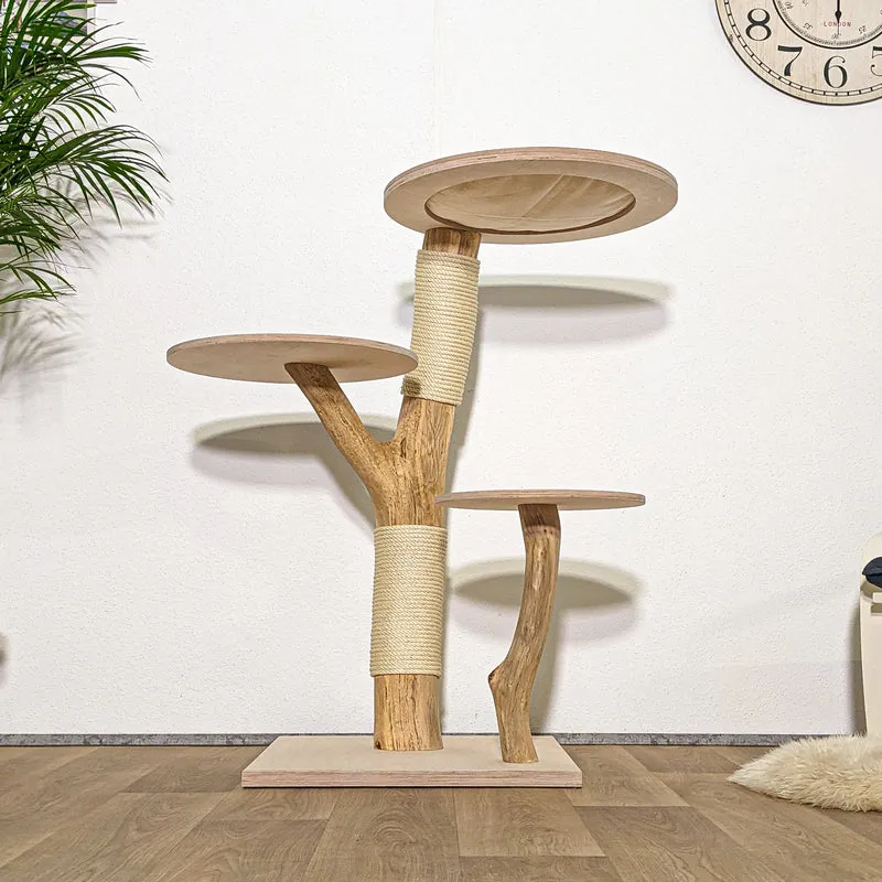 Naturkratzbaum 4299 Kratzbaum Natur Holz Design 115 cm hoch Katzenbaum
