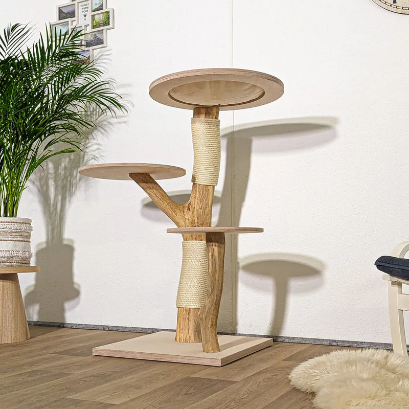 Naturkratzbaum 4299 Kratzbaum Natur Holz Design 115 cm hoch Katzenbaum