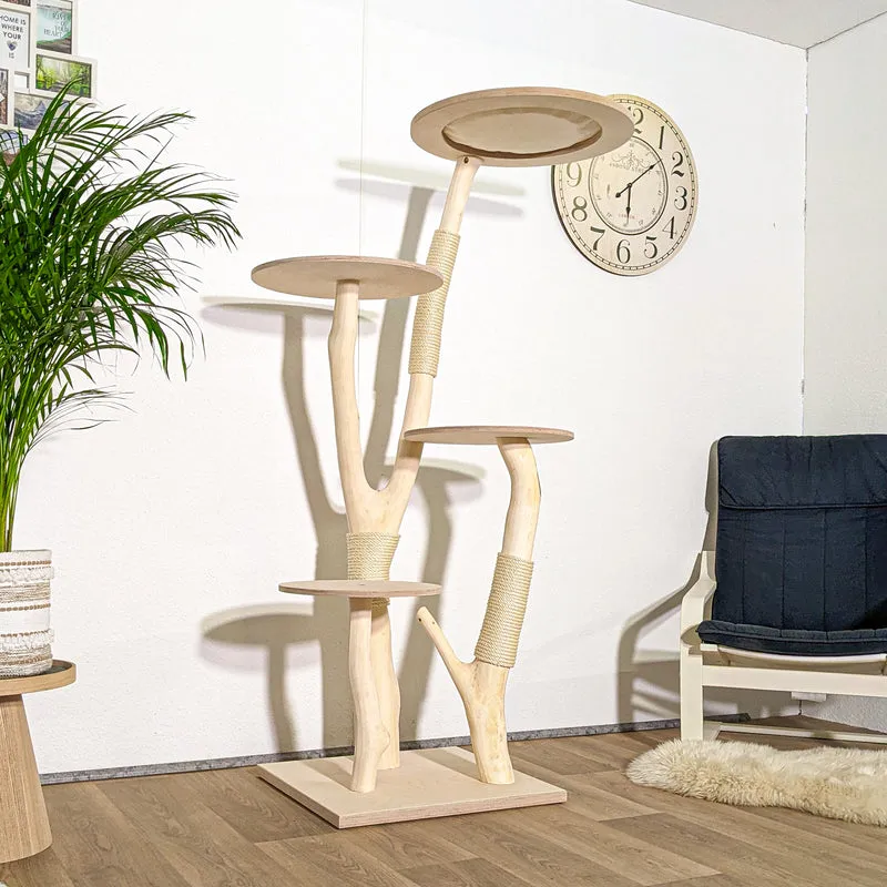 Naturkratzbaum 4298 Kratzbaum Natur Holz Design 175 cm hoch Katzenbaum