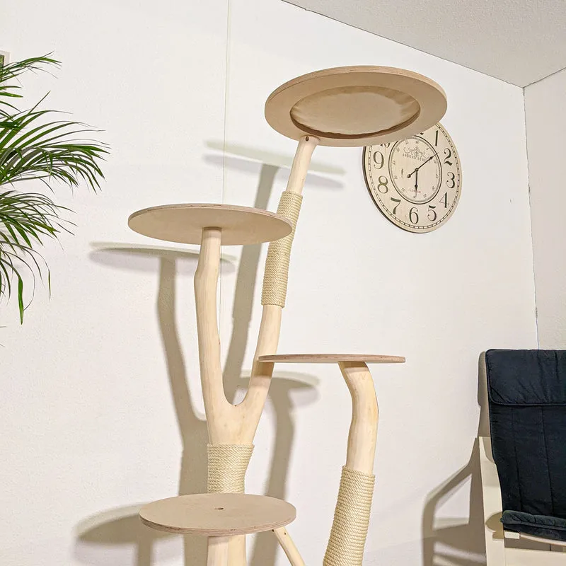 Naturkratzbaum 4298 Kratzbaum Natur Holz Design 175 cm hoch Katzenbaum