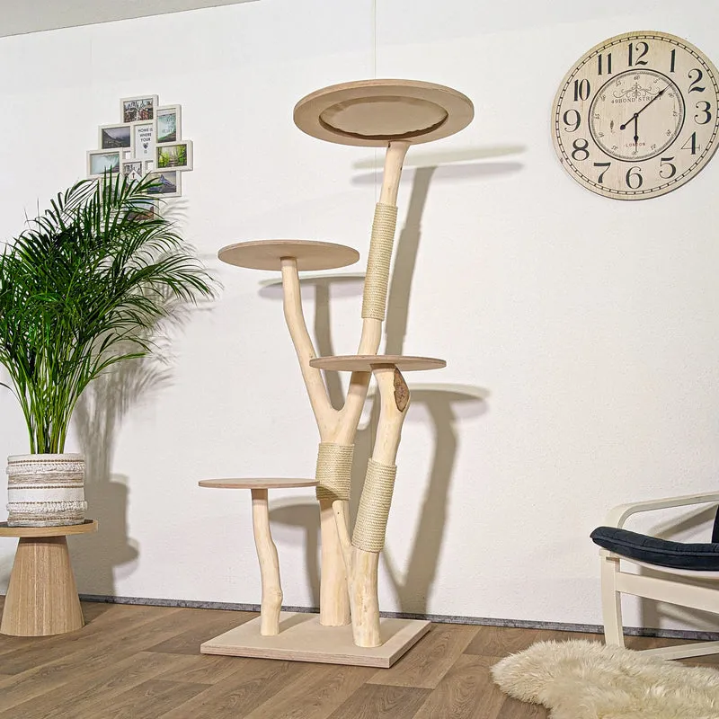 Naturkratzbaum 4298 Kratzbaum Natur Holz Design 175 cm hoch Katzenbaum