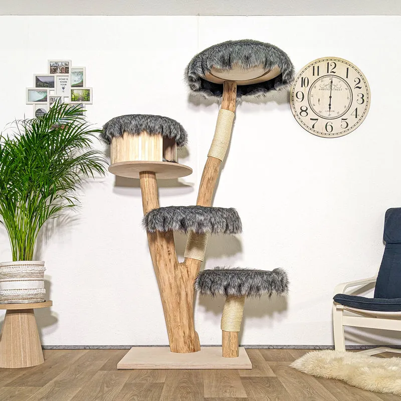 Naturkratzbaum 4297 Kratzbaum Natur Holz Design 190 cm hoch Katzenbaum