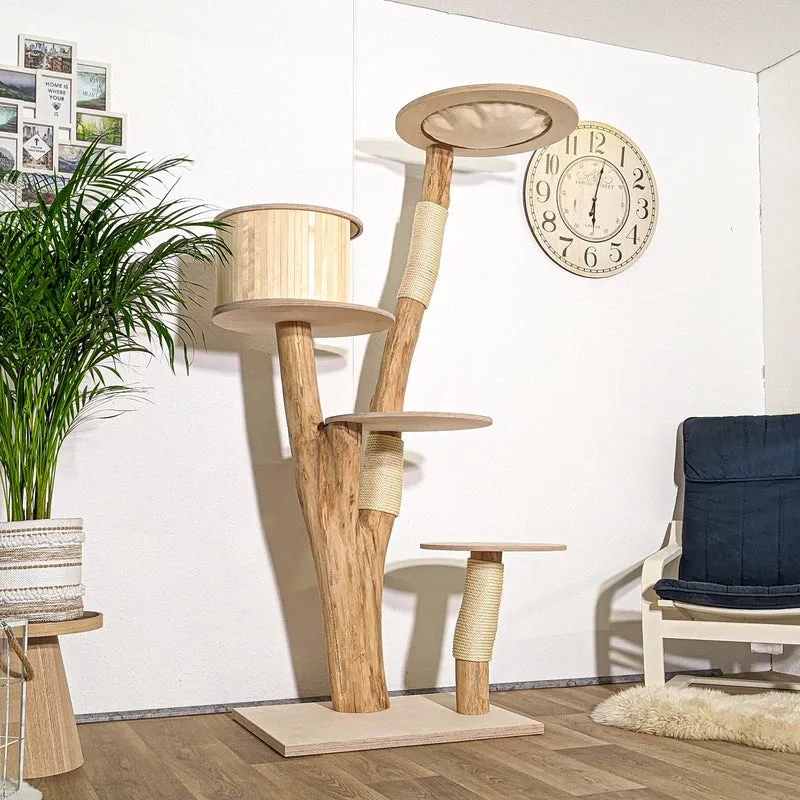 Naturkratzbaum 4297 Kratzbaum Natur Holz Design 190 cm hoch Katzenbaum