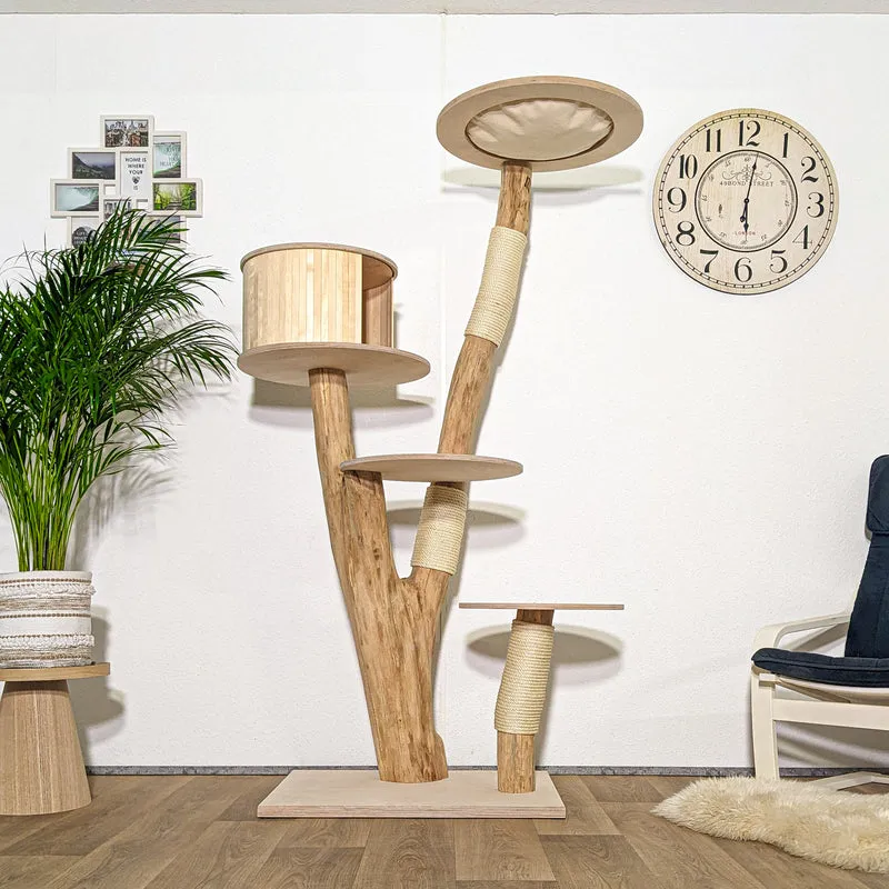 Naturkratzbaum 4297 Kratzbaum Natur Holz Design 190 cm hoch Katzenbaum