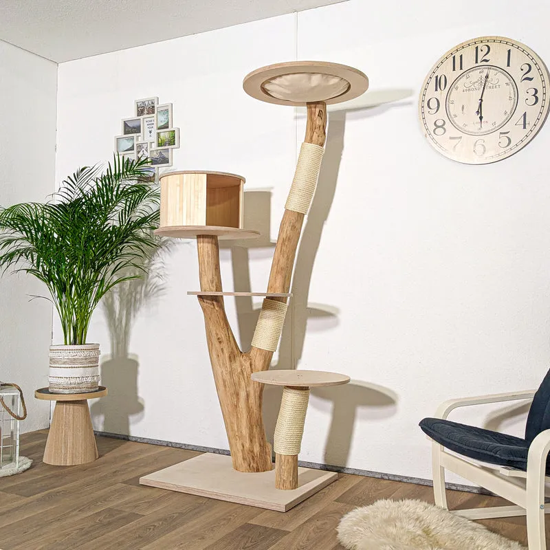 Naturkratzbaum 4297 Kratzbaum Natur Holz Design 190 cm hoch Katzenbaum