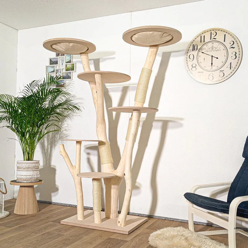 Naturkratzbaum 4295 Kratzbaum Natur Holz Design 193 cm hoch Katzenbaum