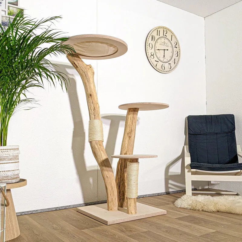 Naturkratzbaum 4294 Kratzbaum Natur Holz Design 148 cm hoch Katzenbaum