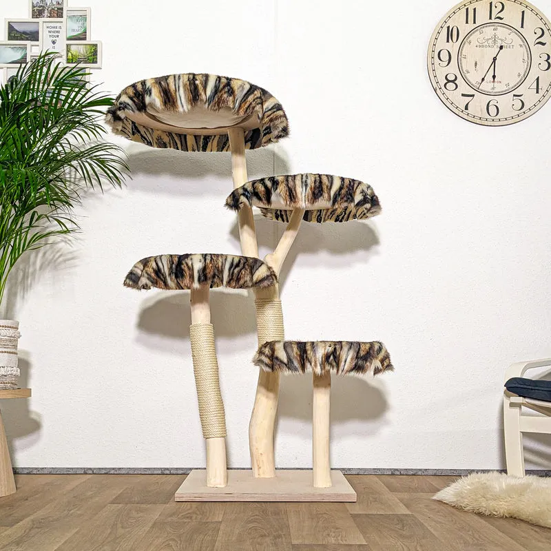 Naturkratzbaum 4293 Kratzbaum Natur Holz Design 145 cm hoch Katzenbaum