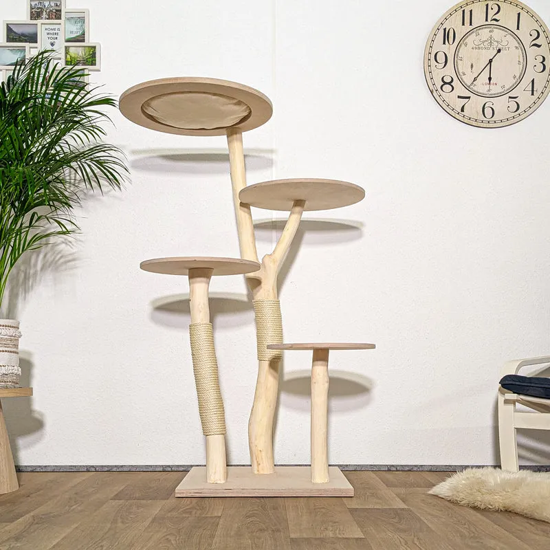 Naturkratzbaum 4293 Kratzbaum Natur Holz Design 145 cm hoch Katzenbaum