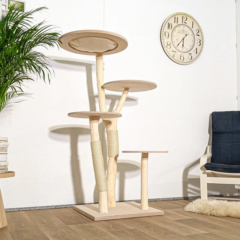 Naturkratzbaum 4293 Kratzbaum Natur Holz Design 145 cm hoch Katzenbaum