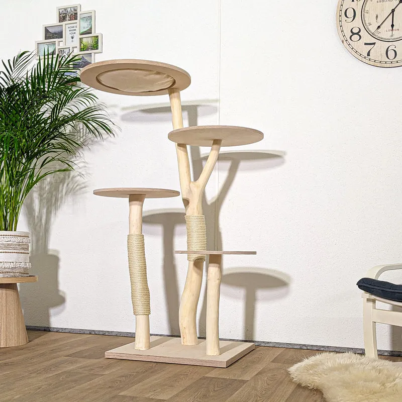 Naturkratzbaum 4293 Kratzbaum Natur Holz Design 145 cm hoch Katzenbaum