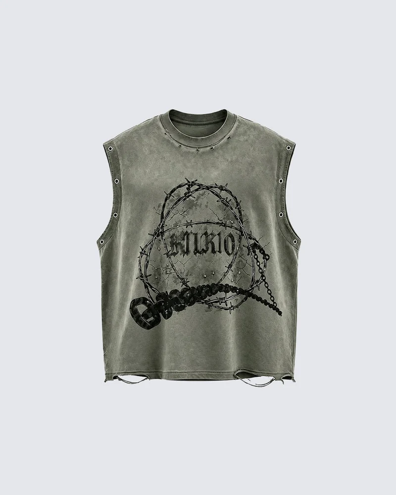 KIIKIO Gothic Distressed Vest