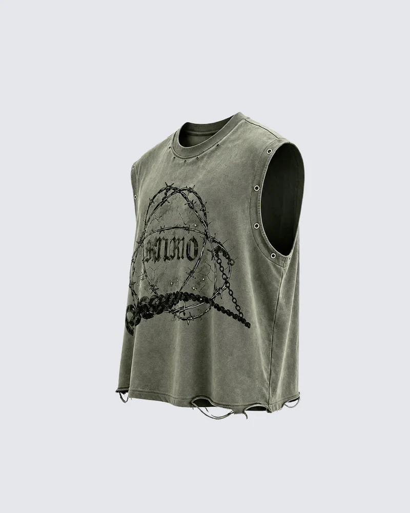 KIIKIO Gothic Distressed Vest
