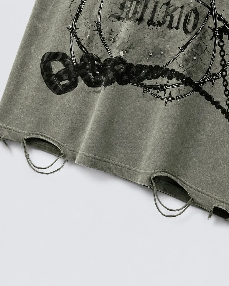 KIIKIO Gothic Distressed Vest