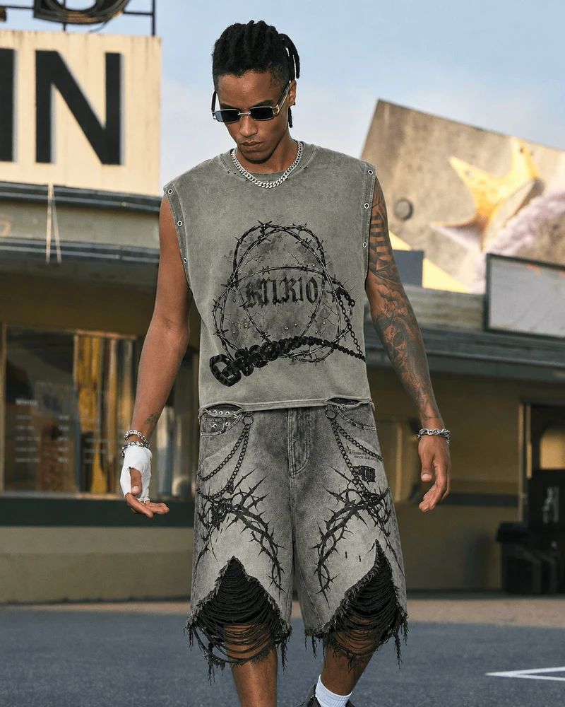 KIIKIO Gothic Distressed Vest