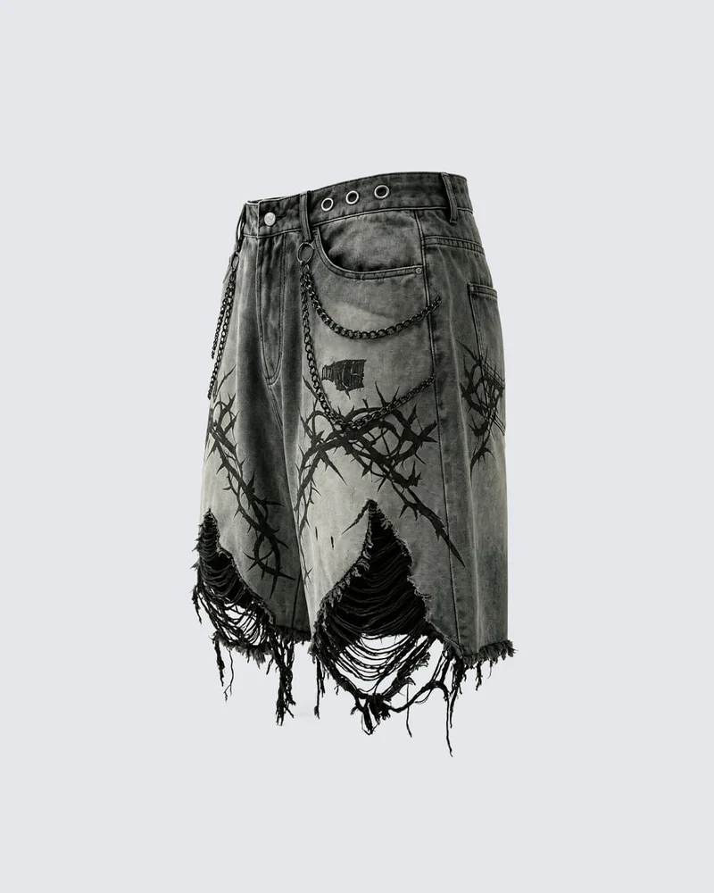 KIIKIO Gothic Distressed Shorts