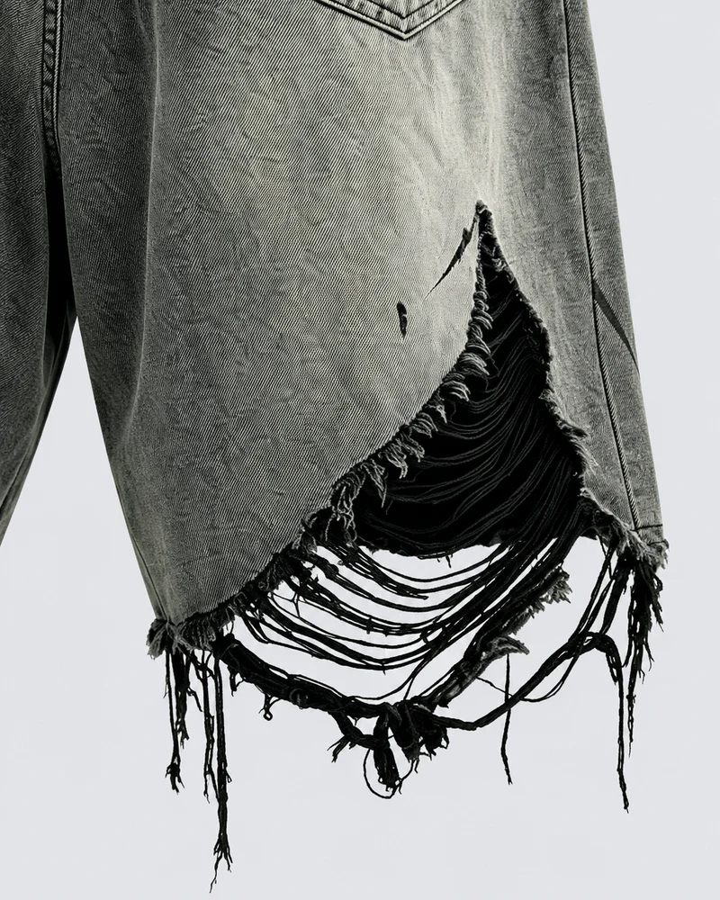 KIIKIO Gothic Distressed Shorts