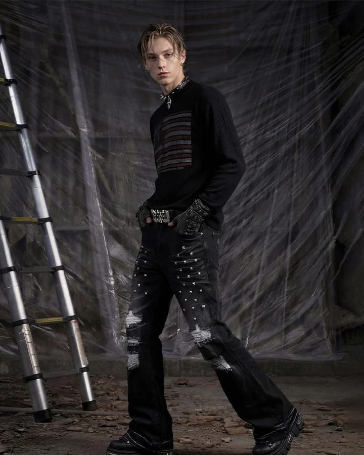 KIIKIO Gothic Distressed Jeans