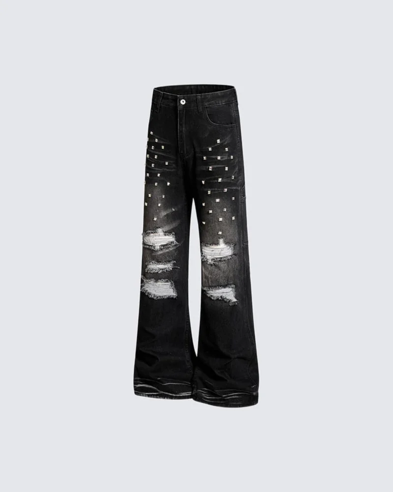 KIIKIO Gothic Distressed Jeans