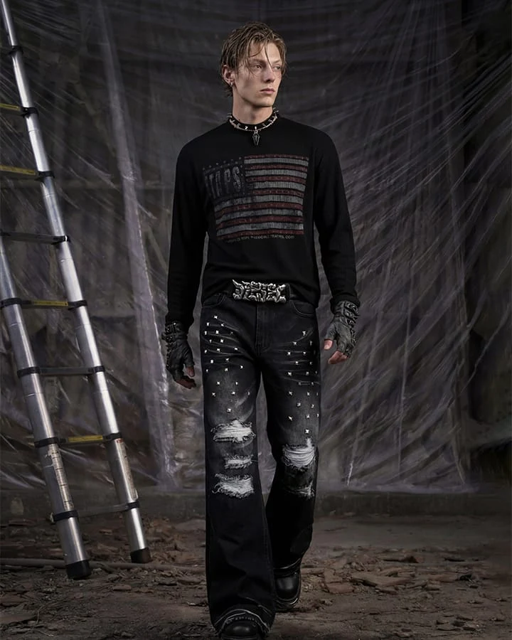 KIIKIO Gothic Distressed Jeans