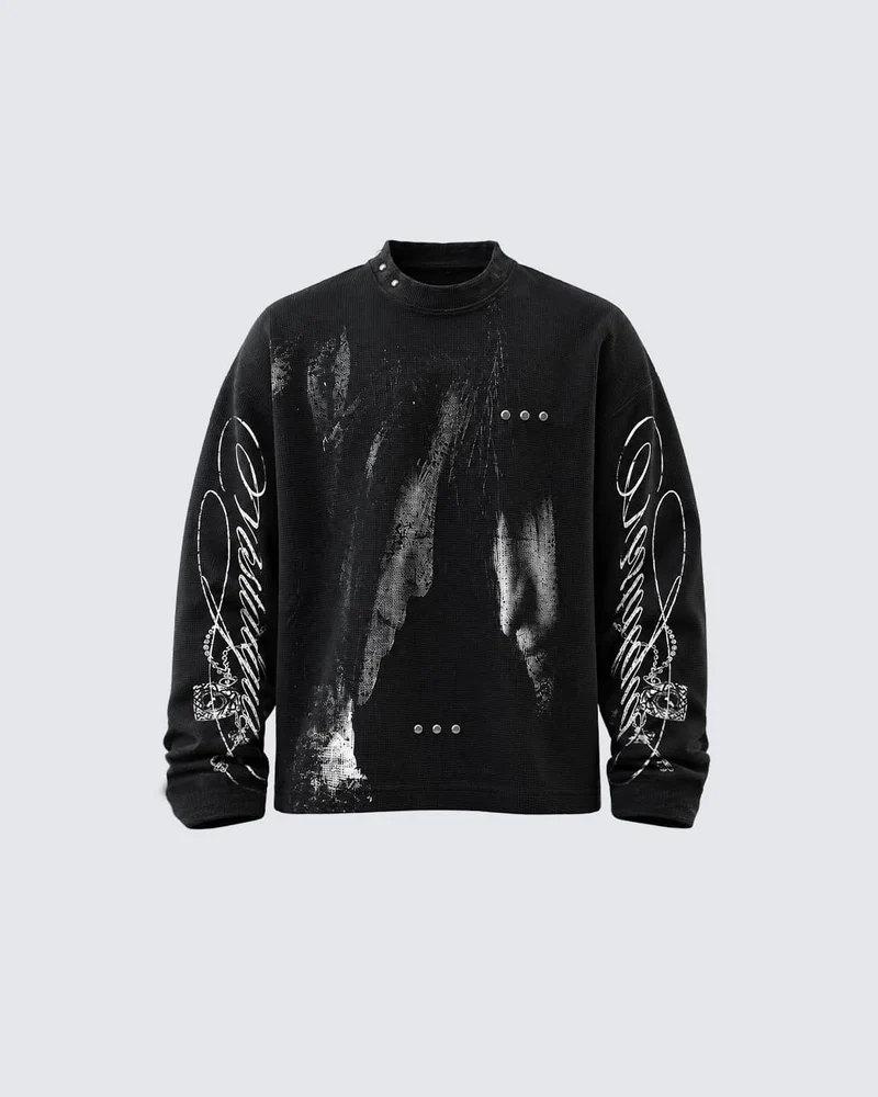 KIIKIO Gothic Dark Printed Sweater
