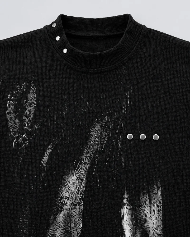 KIIKIO Gothic Dark Printed Sweater