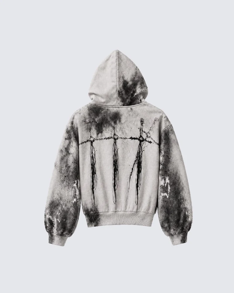 KIIKIO Subculture Gothic Grunge Zipper Hoodie