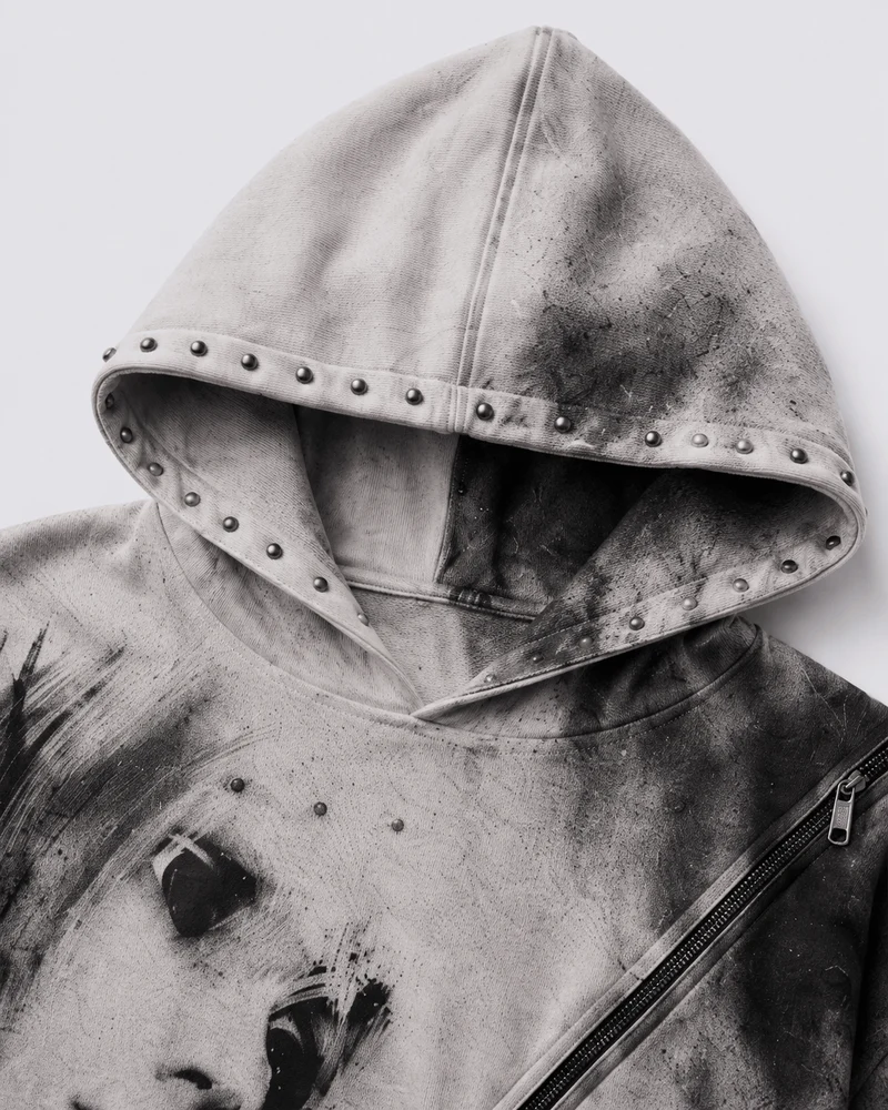 KIIKIO Subculture Gothic Grunge Zipper Hoodie