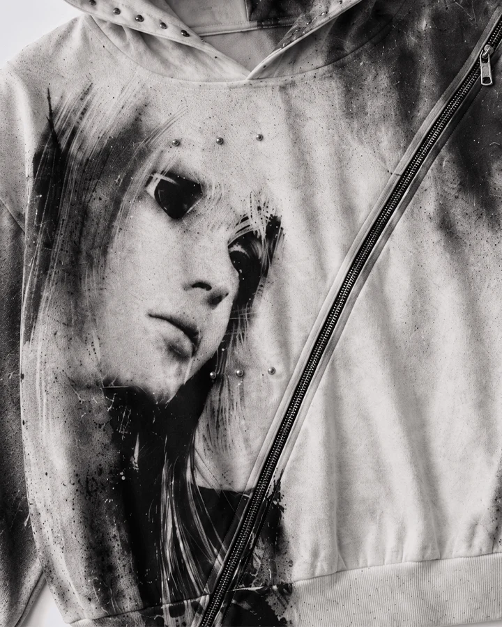 KIIKIO Subculture Gothic Grunge Zipper Hoodie