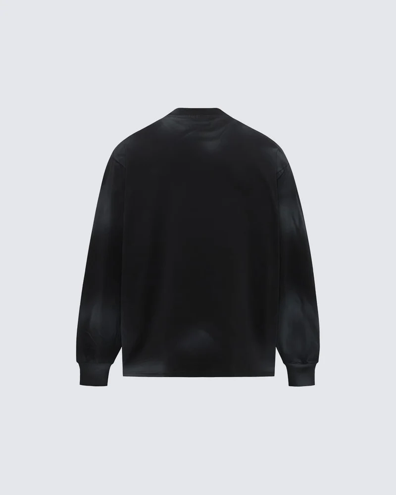 KIIKIO Vintage Spray-Painted Letter Graphic Sweatshirt