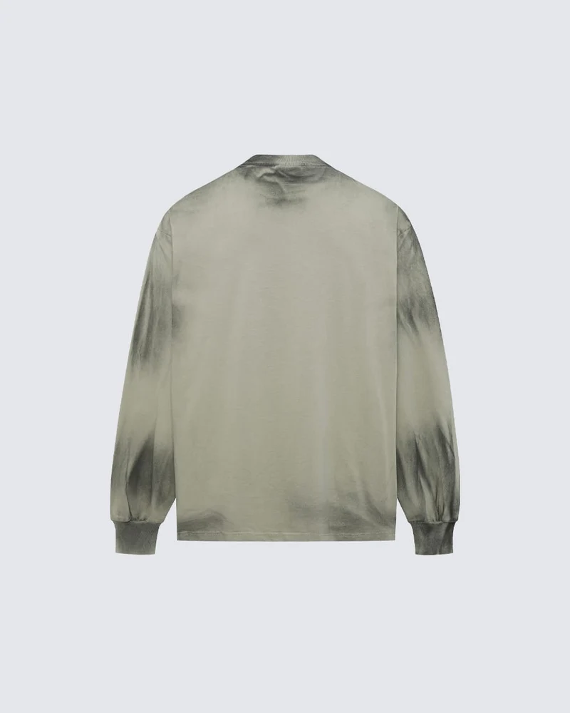 KIIKIO Vintage Spray-Painted Letter Graphic Sweatshirt