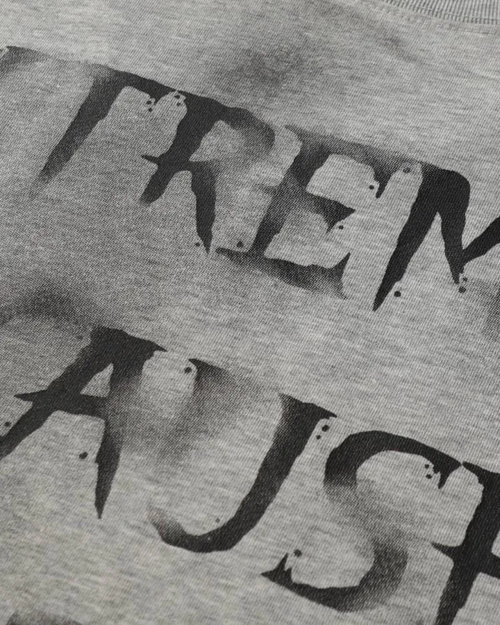 KIIKIO Vintage Spray-Painted Letter Graphic Sweatshirt