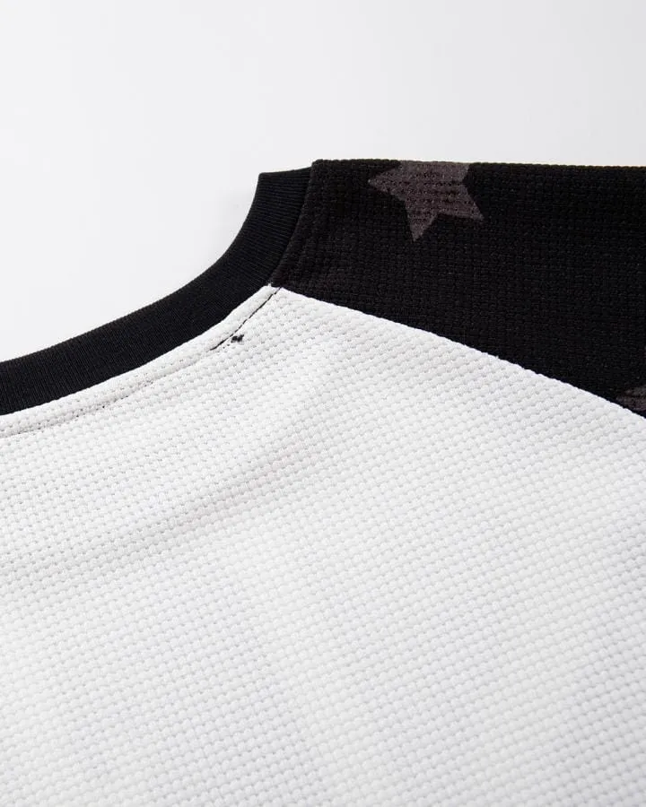 KIIKIO American-Style Casual Streetwear Waffle-Knit Long-Sleeve T-Shirt