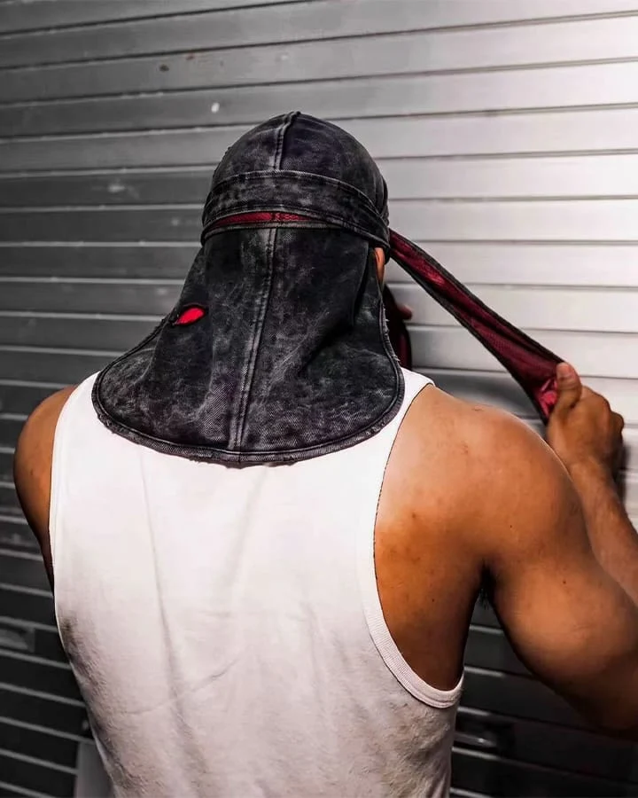 KIIKIO RED RUST Series | Distressed-Effect Hooded Balaclava