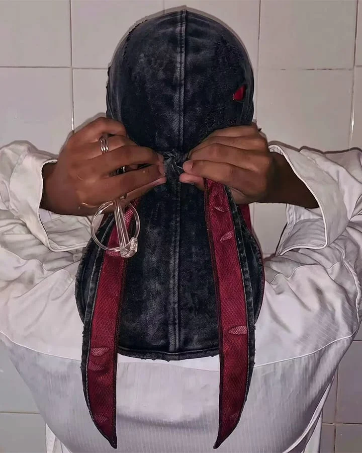 KIIKIO RED RUST Series | Distressed-Effect Hooded Balaclava