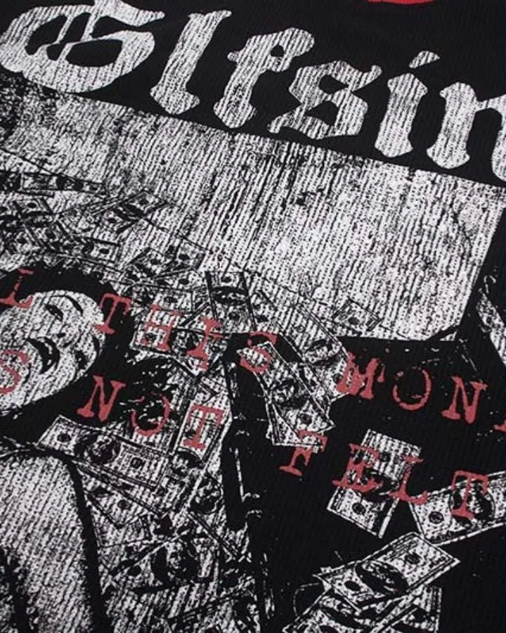 American Vintage-Style Rivet-Detail Graphic T-Shirt