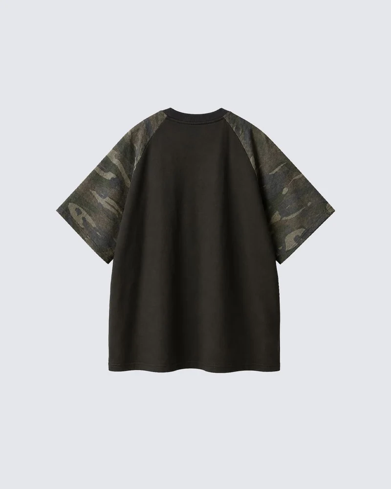 KIIKIO Retro Art-Print Camouflage T-Shirt