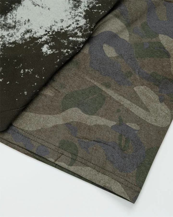 KIIKIO Retro Art-Print Camouflage T-Shirt